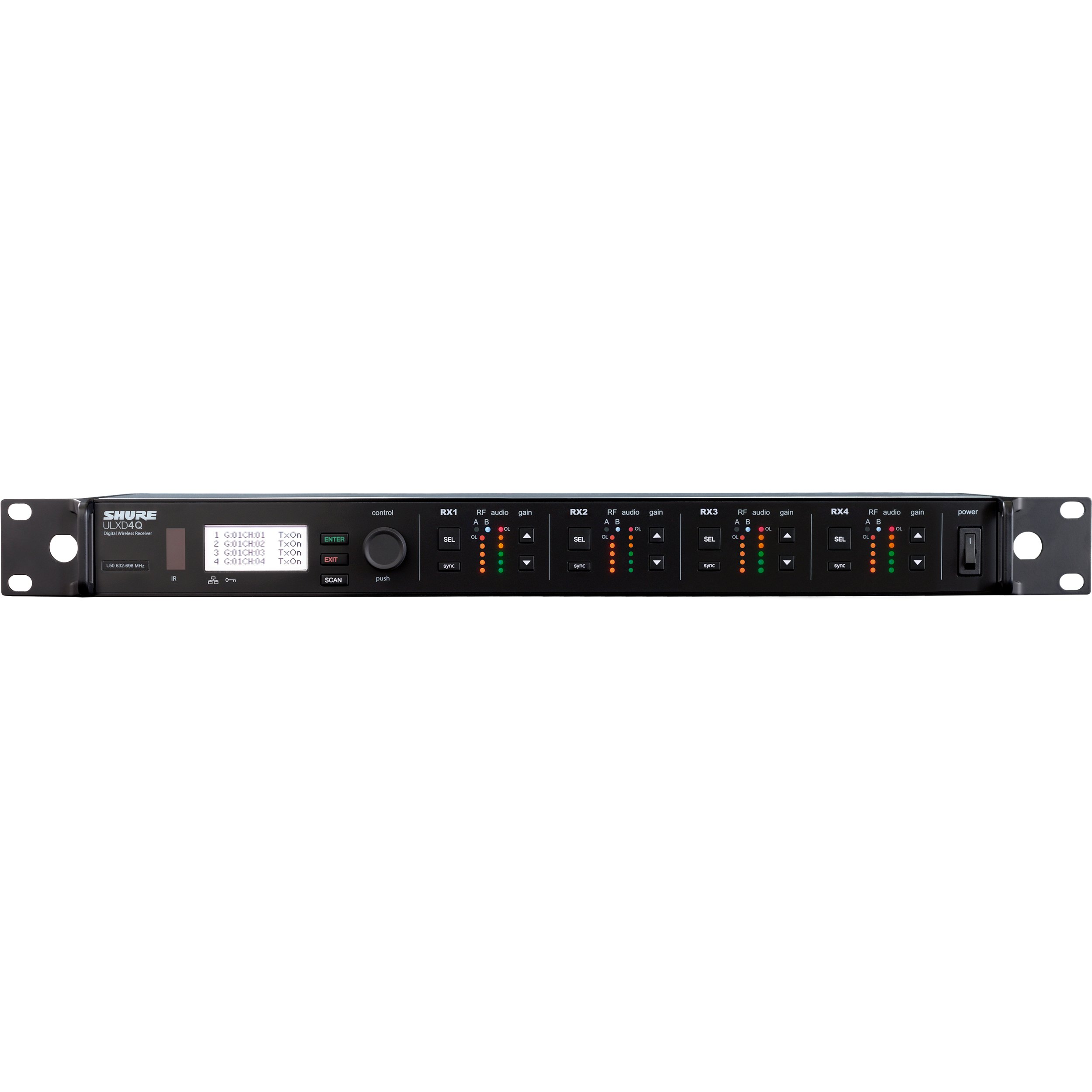 Shure ULXD4Q Quad-Channel Wireless Receiver with Radial Power Conditioner tourPack with BYFP ipCase
