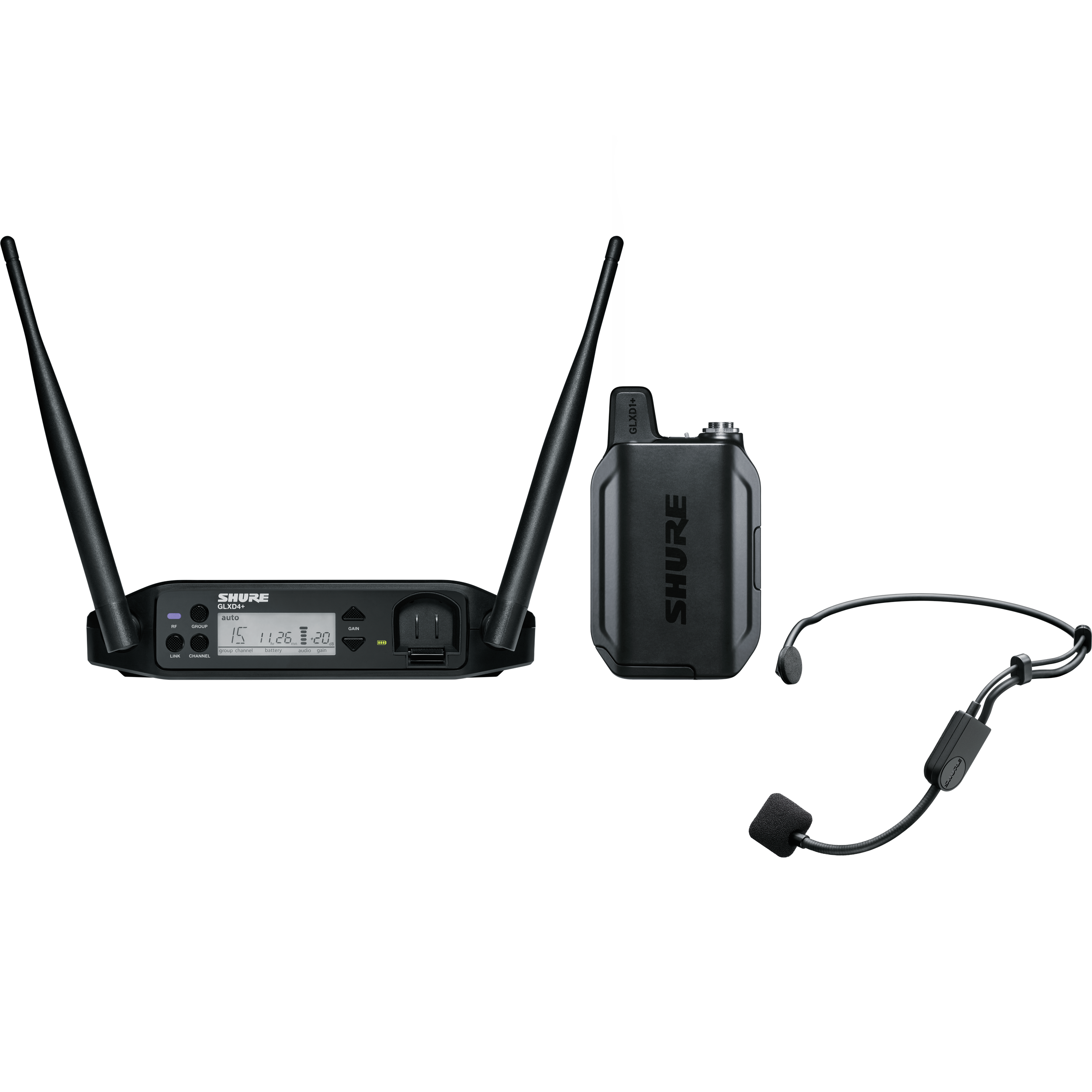 Shure GLX-D+ Dual Band Headset Wireless Microphone System