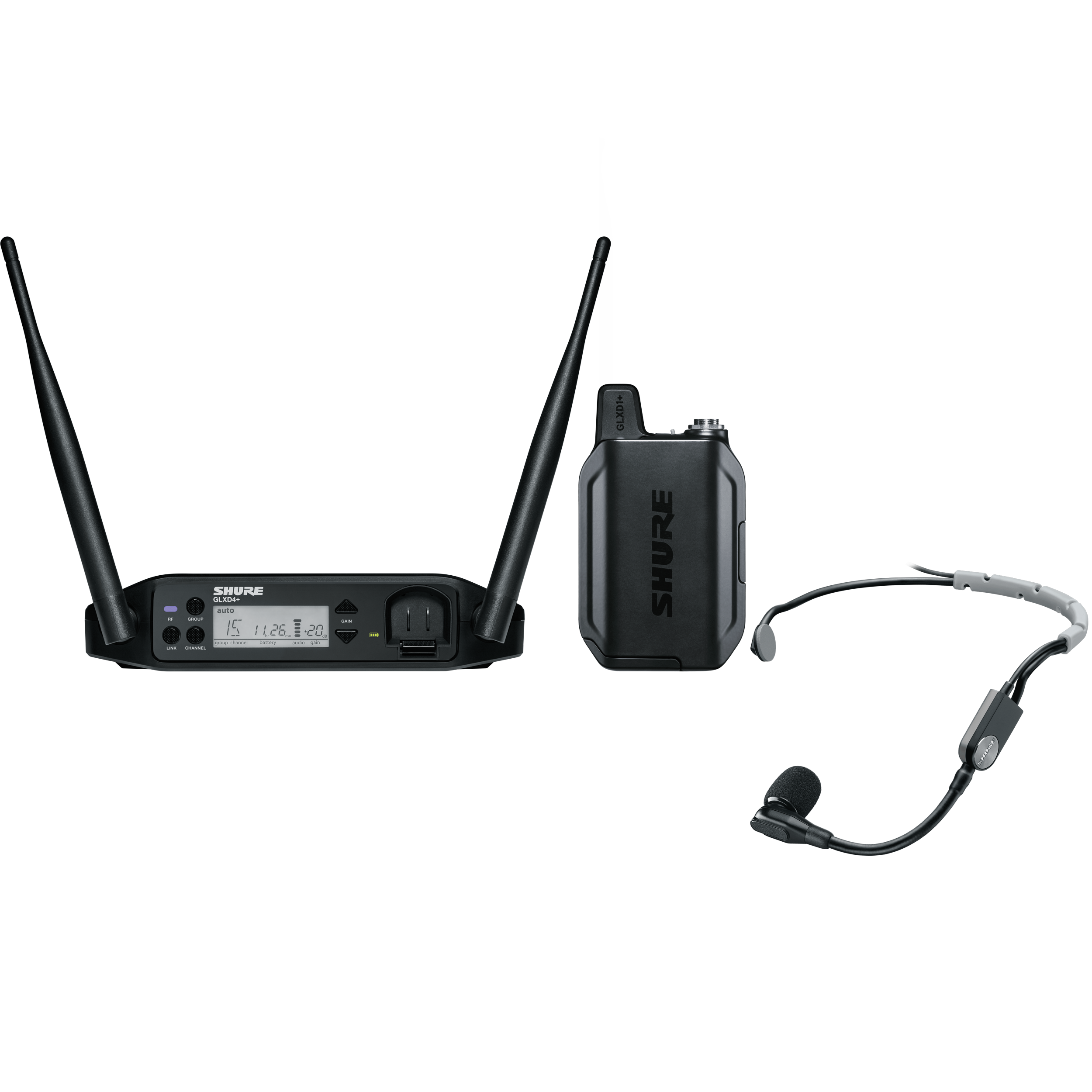 Shure GLX-D+ Dual Band Headset Wireless Microphone System