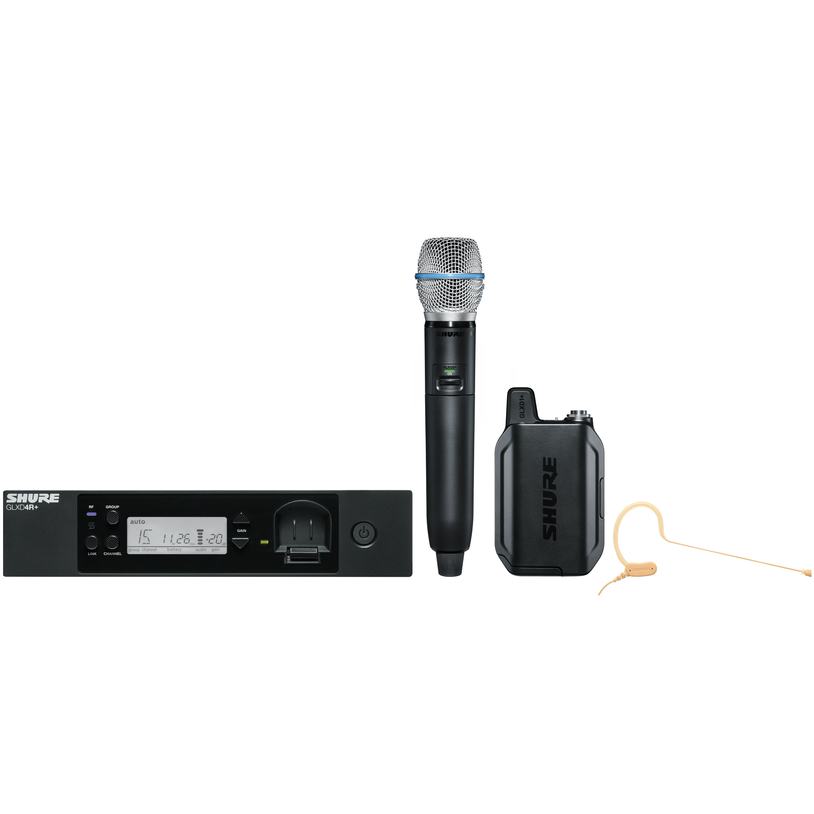 Shure GLX-D+ Dual Band Rack Combination Wireless Microphone System