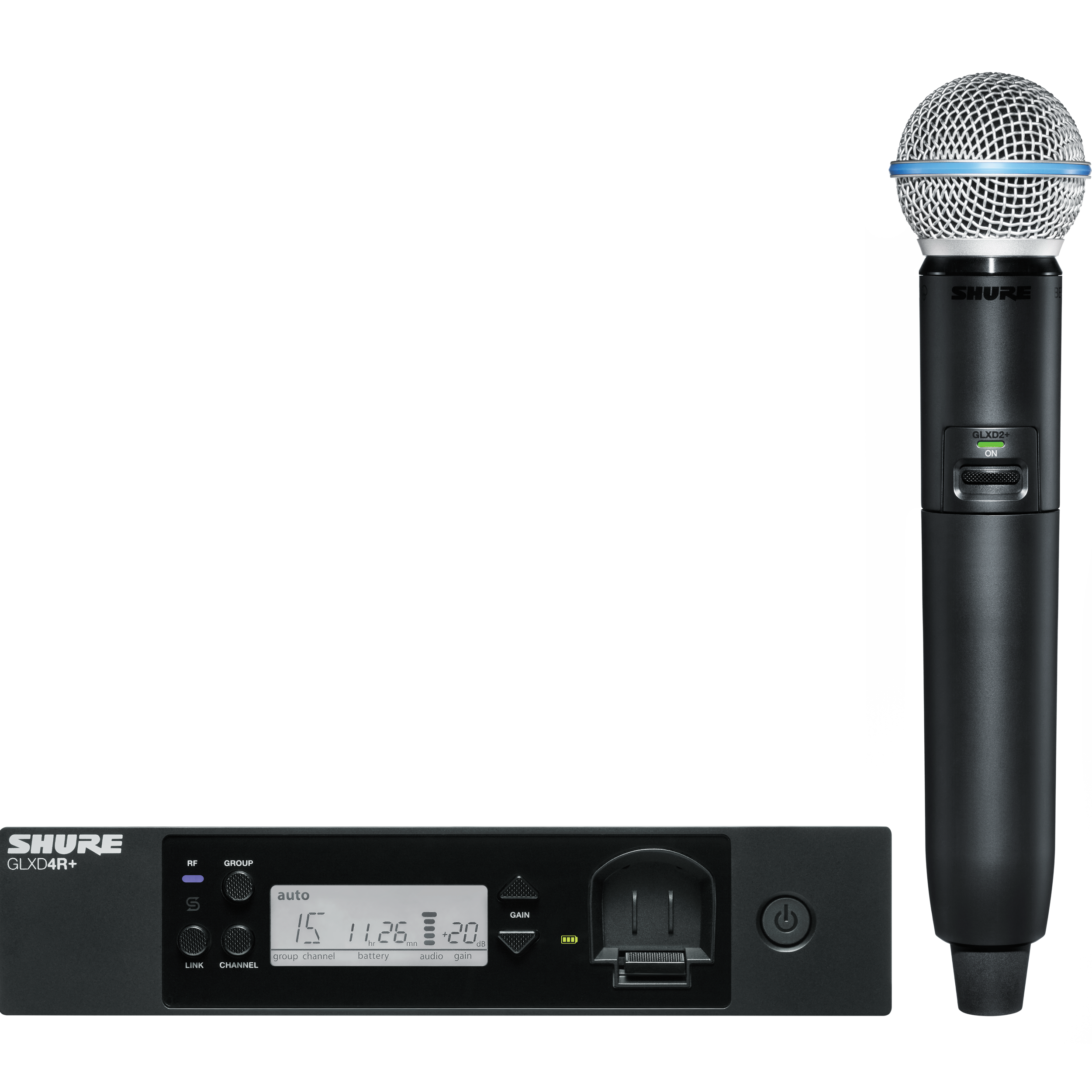 Shure GLX-D+ Dual Band Rack Handheld Wireless Microphone System