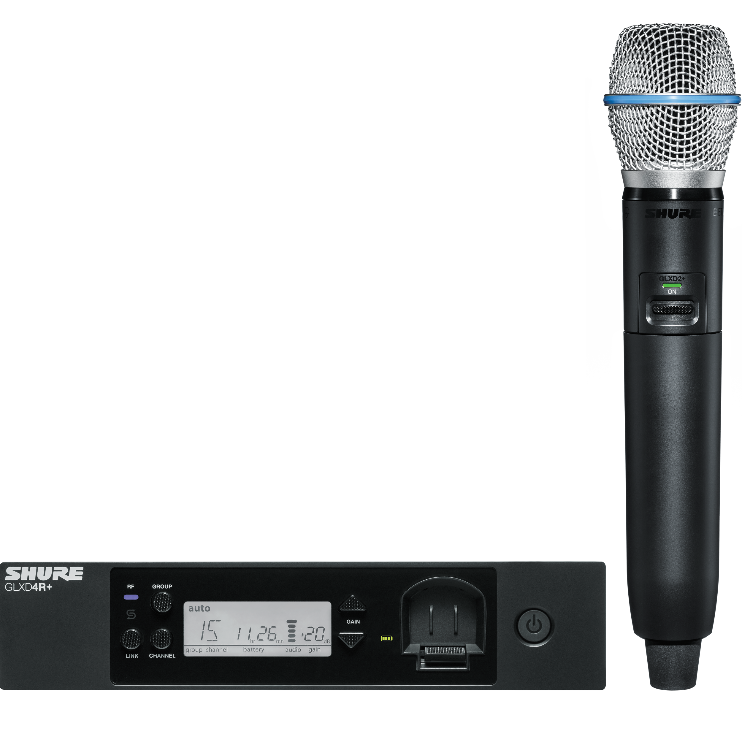 Shure GLX-D+ Dual Band Rack Handheld Wireless Microphone System