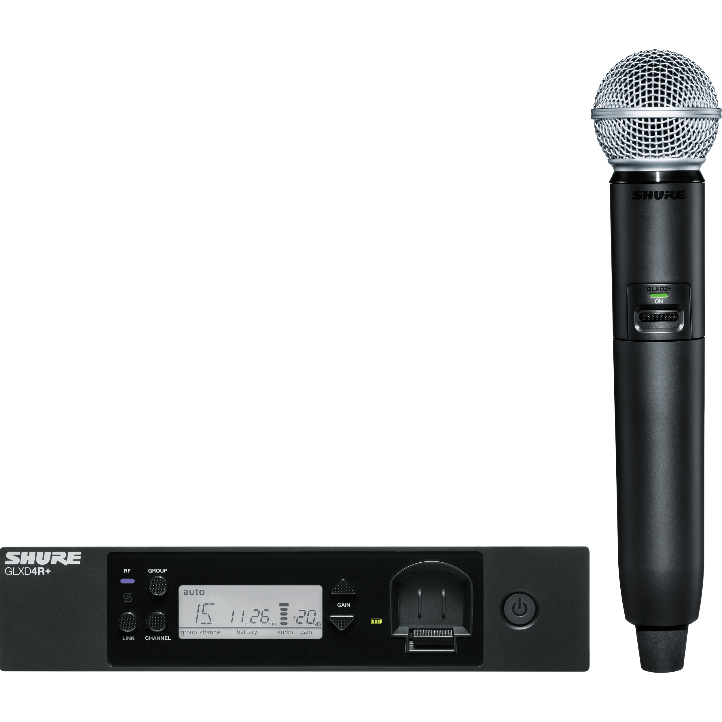 Shure GLX-D+ Dual Band Rack Handheld Wireless Microphone System